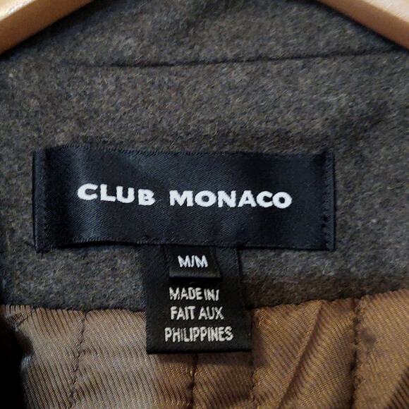Club Monaco wool trench pea coat quilted lining military style - Picture 3 of 8